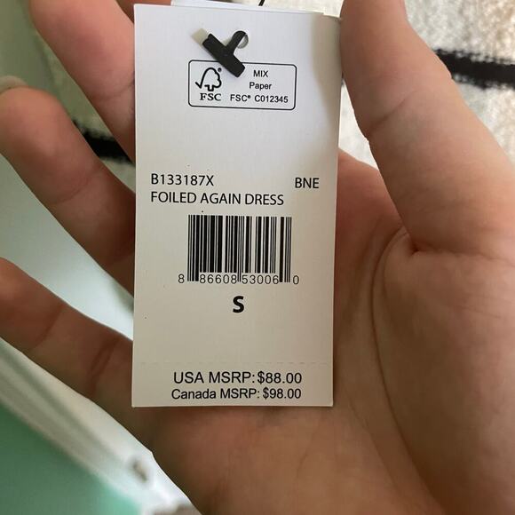 NWT Stone Row Cream & Black Striped Sweater Dress Long Sleeve Size Small - Picture 4 of 9